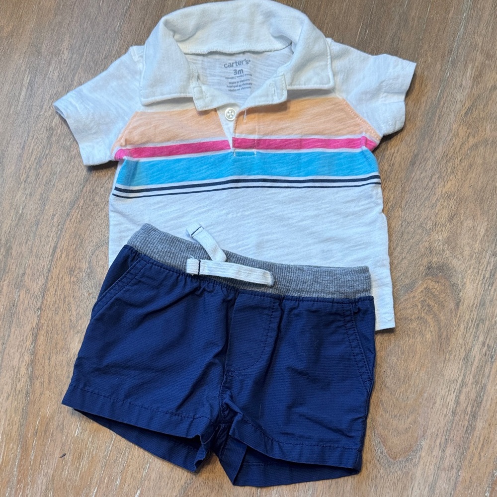 Carter's Kids Polo Shirt - White, Orange, Blue